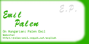 emil palen business card